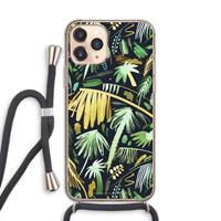 CaseCompany Tropical Palms Dark: iPhone 11 Pro Transparant Hoesje met koord