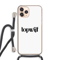 CaseCompany Topwijf Wit: iPhone 11 Pro Transparant Hoesje met koord