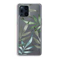 CaseCompany Tropical watercolor leaves: Oppo Find X3 Pro Transparant Hoesje
