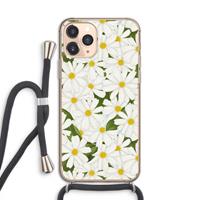 CaseCompany Summer Daisies: iPhone 11 Pro Transparant Hoesje met koord