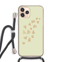 CaseCompany Falling Leaves: iPhone 11 Pro Transparant Hoesje met koord