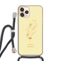 CaseCompany No rain no flowers: iPhone 11 Pro Transparant Hoesje met koord