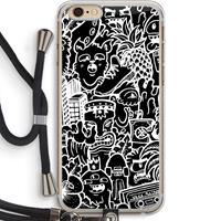 CaseCompany Vexx Black Mixtape: iPhone 6 PLUS / 6S PLUS Transparant Hoesje met koord