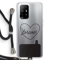 CaseCompany Forever heart black: Oppo A95 5G Transparant Hoesje met koord