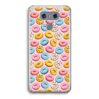 CaseCompany Pink donuts: LG G6 Transparant Hoesje