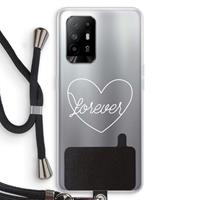 CaseCompany Forever heart pastel: Oppo A95 5G Transparant Hoesje met koord