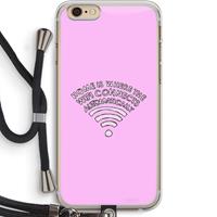 CaseCompany Home Is Where The Wifi Is: iPhone 6 PLUS / 6S PLUS Transparant Hoesje met koord