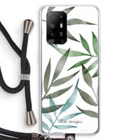 CaseCompany Tropical watercolor leaves: Oppo A95 5G Transparant Hoesje met koord