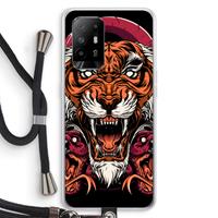 CaseCompany Tiger and Rattlesnakes: Oppo A95 5G Transparant Hoesje met koord