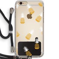 CaseCompany Ananasjes: iPhone 6 PLUS / 6S PLUS Transparant Hoesje met koord
