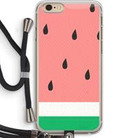 CaseCompany Watermeloen: iPhone 6 PLUS / 6S PLUS Transparant Hoesje met koord