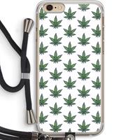 CaseCompany Weed: iPhone 6 PLUS / 6S PLUS Transparant Hoesje met koord
