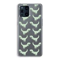 CaseCompany Dinos: Oppo Find X3 Transparant Hoesje