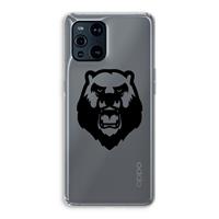 CaseCompany Angry Bear (black): Oppo Find X3 Transparant Hoesje