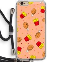 CaseCompany Chicken 'n Fries: iPhone 6 PLUS / 6S PLUS Transparant Hoesje met koord