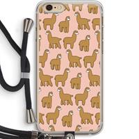 CaseCompany Alpacas: iPhone 6 PLUS / 6S PLUS Transparant Hoesje met koord