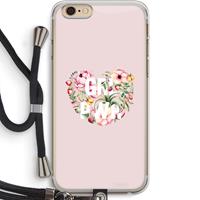 CaseCompany GRL PWR Flower: iPhone 6 PLUS / 6S PLUS Transparant Hoesje met koord