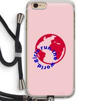 CaseCompany Run The World: iPhone 6 PLUS / 6S PLUS Transparant Hoesje met koord