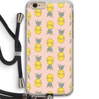 CaseCompany Ananas: iPhone 6 PLUS / 6S PLUS Transparant Hoesje met koord
