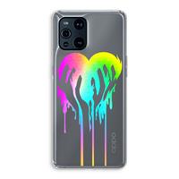 CaseCompany Hold My Heart: Oppo Find X3 Transparant Hoesje