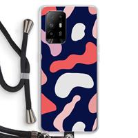 CaseCompany Memphis Shapes Pink: Oppo A95 5G Transparant Hoesje met koord