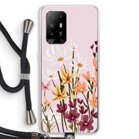 CaseCompany Painted wildflowers: Oppo A95 5G Transparant Hoesje met koord