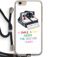 CaseCompany Smile: iPhone 6 PLUS / 6S PLUS Transparant Hoesje met koord