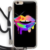 CaseCompany Lip Palette: iPhone 6 PLUS / 6S PLUS Transparant Hoesje met koord