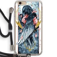 CaseCompany Golden Raven: iPhone 6 PLUS / 6S PLUS Transparant Hoesje met koord