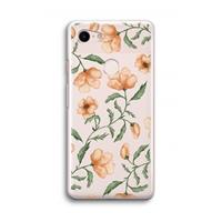 CaseCompany Peachy flowers: Google Pixel 3 Transparant Hoesje