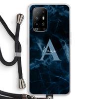 CaseCompany Midnight Marble: Oppo A95 5G Transparant Hoesje met koord