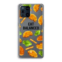 CaseCompany Eat Balanced: Oppo Find X3 Transparant Hoesje