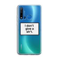 CaseCompany Don't give a shit: Huawei P20 Lite (2019) Transparant Hoesje