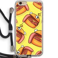 CaseCompany Hamburger: iPhone 6 PLUS / 6S PLUS Transparant Hoesje met koord