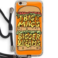 CaseCompany Big Macs Bigger Dreams: iPhone 6 PLUS / 6S PLUS Transparant Hoesje met koord