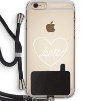 CaseCompany Best heart pastel: iPhone 6 PLUS / 6S PLUS Transparant Hoesje met koord