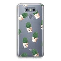 CaseCompany Cactusprint roze: LG G6 Transparant Hoesje