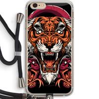 CaseCompany Tiger and Rattlesnakes: iPhone 6 PLUS / 6S PLUS Transparant Hoesje met koord