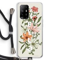 CaseCompany Hello bloemen: Oppo A95 5G Transparant Hoesje met koord