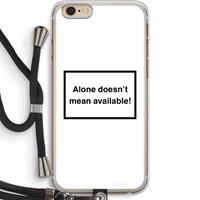 CaseCompany Alone: iPhone 6 PLUS / 6S PLUS Transparant Hoesje met koord