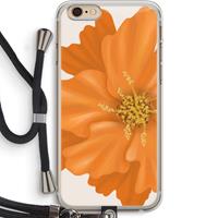 CaseCompany Orange Ellila flower: iPhone 6 PLUS / 6S PLUS Transparant Hoesje met koord