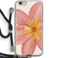 CaseCompany Pink Ellila Flower: iPhone 6 PLUS / 6S PLUS Transparant Hoesje met koord