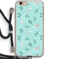 CaseCompany Small white flowers: iPhone 6 PLUS / 6S PLUS Transparant Hoesje met koord