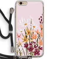 CaseCompany Painted wildflowers: iPhone 6 PLUS / 6S PLUS Transparant Hoesje met koord
