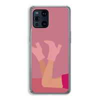 CaseCompany Pink boots: Oppo Find X3 Pro Transparant Hoesje