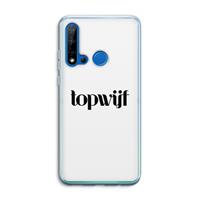 CaseCompany Topwijf Wit: Huawei P20 Lite (2019) Transparant Hoesje