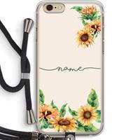 CaseCompany Zonnebloemen: iPhone 6 PLUS / 6S PLUS Transparant Hoesje met koord