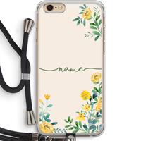 CaseCompany Gele bloemen: iPhone 6 PLUS / 6S PLUS Transparant Hoesje met koord