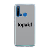 CaseCompany Topwijf Grijs Zwart: Huawei P20 Lite (2019) Transparant Hoesje