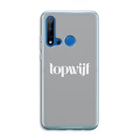 CaseCompany Topwijf Grijs Wit: Huawei P20 Lite (2019) Transparant Hoesje